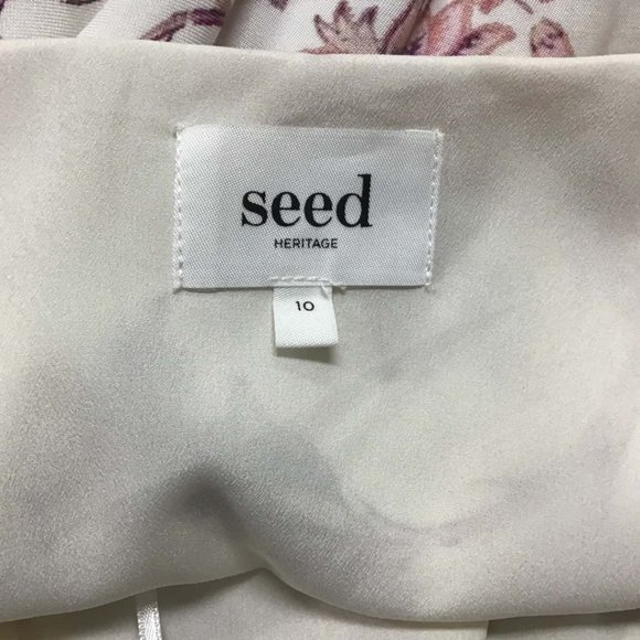 SEED HERITAGE White Floral Frill Cold Shoulder White Mini Dress RRP$219 - Picture 7 of 8